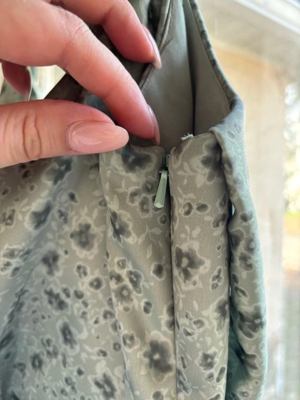 ✨HOST PICK✨Sage Green Floral Cowl Neck Slip Dress - Picture 7 of 14